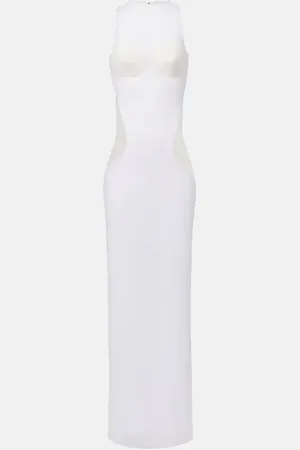 Jean Paul Gaultier Vestido largo de tul semitransparente