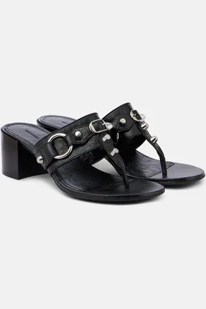 Balenciaga Mules City 50 de piel con tachuelas