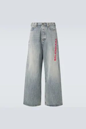 Balenciaga Jeans anchos con logo bordados