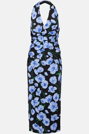 Carolina Herrera Vestido midi fruncido floral