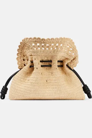 Loewe Clutch Medium Flamenco de rafia