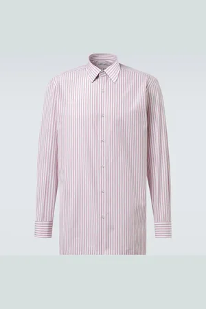Charvet Camisa en popelín de algodón a rayas