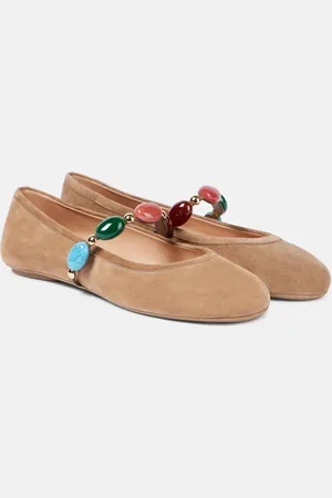 Gianvito Rossi Bailarinas Shanti de ante adornadas
