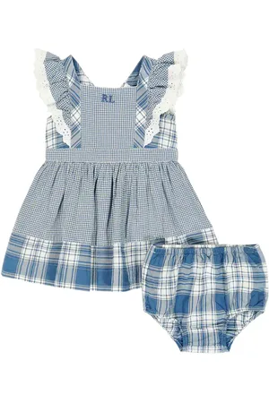 Ralph Lauren Bebé - vestido de algodón a cuadros