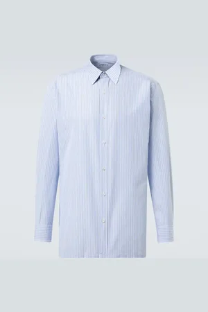 Charvet Camisa en popelín de algodón a rayas