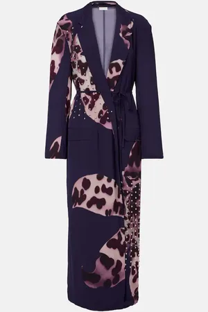 DRIES VAN NOTEN Vestido envolvente estampado con adornos