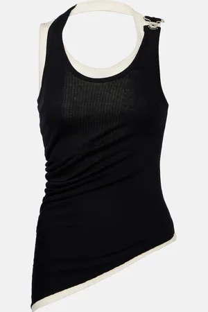 Jean Paul Gaultier Tank top de jersey de algodón a capas