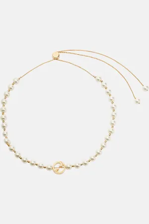 Gucci Collar Interlocking G con perlas sintéticas