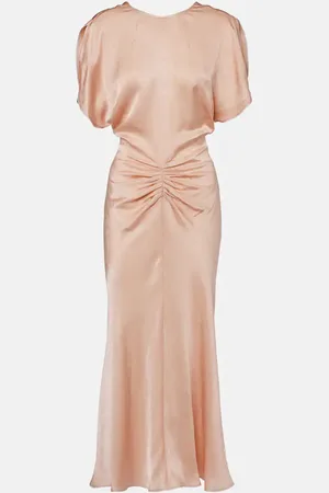 Victoria Beckham Vestido midi de satén en jacquard