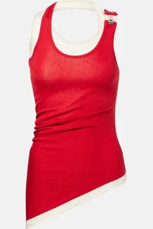 Jean Paul Gaultier Tank top de jersey de algodón a capas