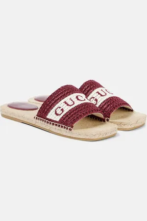 Gucci Alpargatas de rafia bordadas con logo