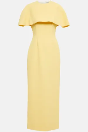 EMILIA WICKSTEAD Vestido midi Elham de crepé con capa