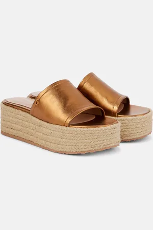 Gianvito Rossi Alpargatas de piel metalizada