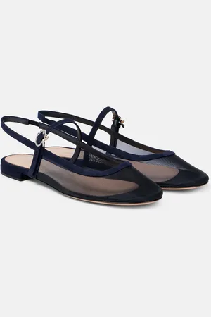 Gianvito Rossi Bailarinas de organza con piel