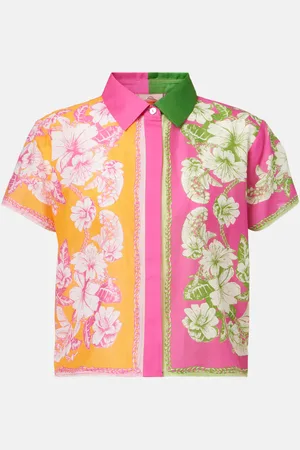 Farm Rio Camisa Mixed Scarves Floral Elegance de algodón