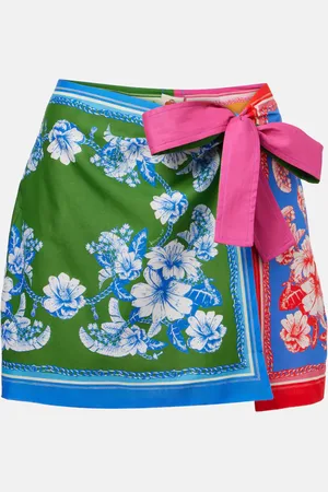 Farm Rio Falda envolvente Mixed Scarves Floral Elegance de algodón