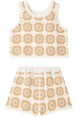 Rylee + Cru Set de tank top y shorts en croché de algodón