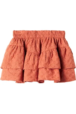 Rylee + Cru Falda de algodón bordada a capas
