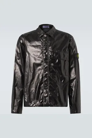 Stone Island Sobrecamisa de algodón laminado