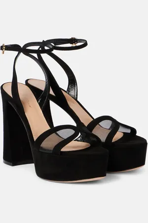 Gianvito Rossi Sandalias de terciopelo y malla