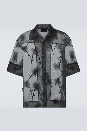 Simone Rocha Camisa bowling Carnation de organza con aplique