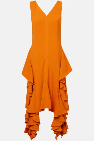 Bottega Veneta Vestido midi con volantes