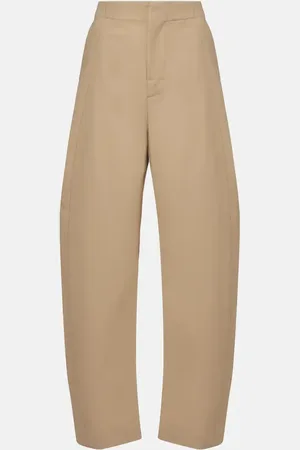 Bottega Veneta Pantalones anchos en sarga de algodón