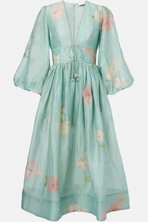 ZIMMERMANN Vestido midi Illuminate de lino y seda