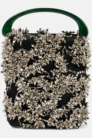 DRIES VAN NOTEN Tote de satén adornado