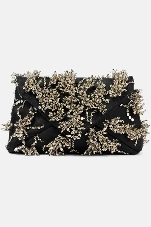 DRIES VAN NOTEN Clutch de satén adornado