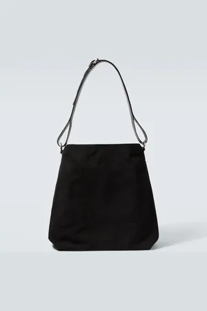 DRIES VAN NOTEN Bolso al hombro de lona con piel
