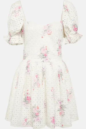 LOVESHACKFANCY Vestido corto Altima de algodón floral