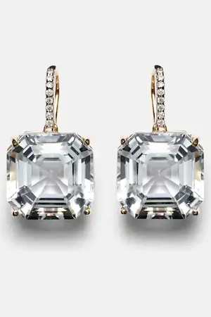Mateo Pendientes de oro de 14 ct con cuarzo y diamantes