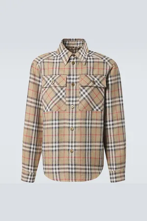 Burberry Camisa de algodón y lino con Check