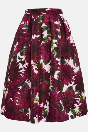 Oscar de la Renta Falda midi Dahlia de faya floral