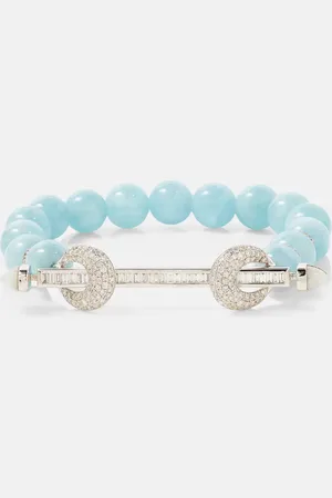Ananya Pulsera Chakra de oro de 18 ct con aguamarinas y diamantes