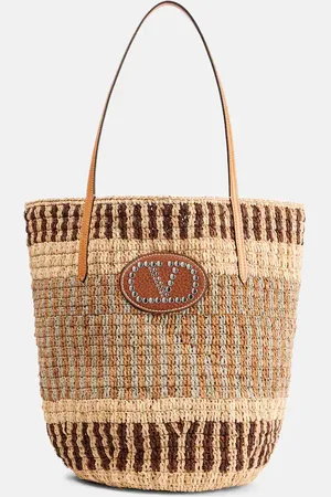 VALENTINO GARAVANI Bolso cesta VLogo de rafia