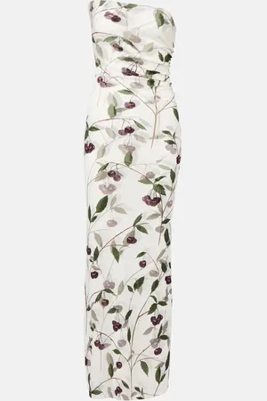 Stella McCartney Vestido largo fruncido floral