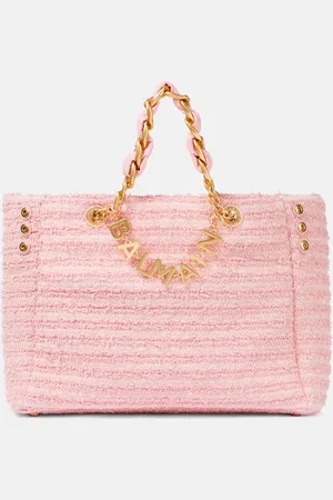Balmain Tote 1945 de rafia con piel