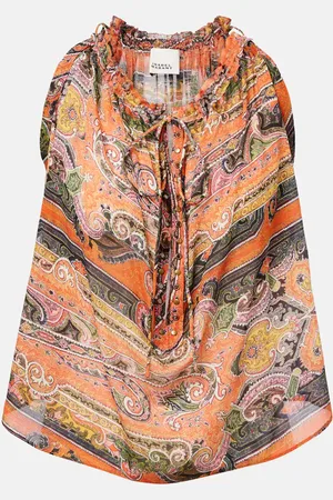 Isabel Marant Top Marilou de gasa de seda con paisley