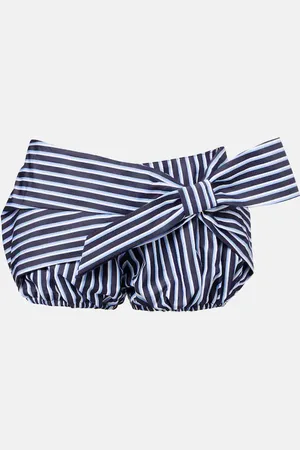 Paco rabanne Shorts de algodón a rayas con lazo