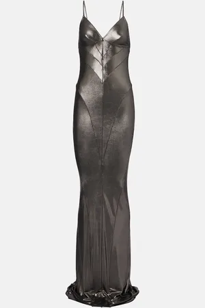 Rick Owens Vestido de fiesta en jersey metalizado