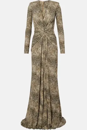 Elie saab Vestido de fiesta Animalier de jersey