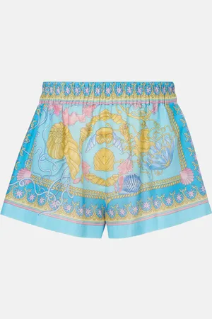 VERSACE Shorts Underwater Barocco de algodón y seda