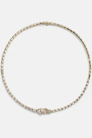 Shay Collar Serpentine de oro de 18 ct con diamantes y granate