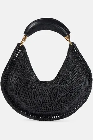 Chloé Chloé Bolso al hombro Summer Banana Small de rafia
