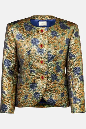 Saint Laurent Chaqueta de jacquard floral