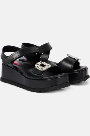 Roger Vivier Sandalias con cuña Slidy Viv’ de piel