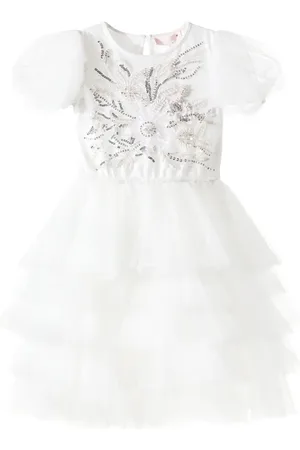 Tutu Du Monde Vestido White Orchid de tul con adornos