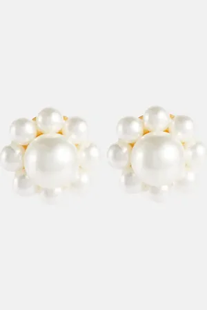 Simone Rocha Pendientes de botón Daisy